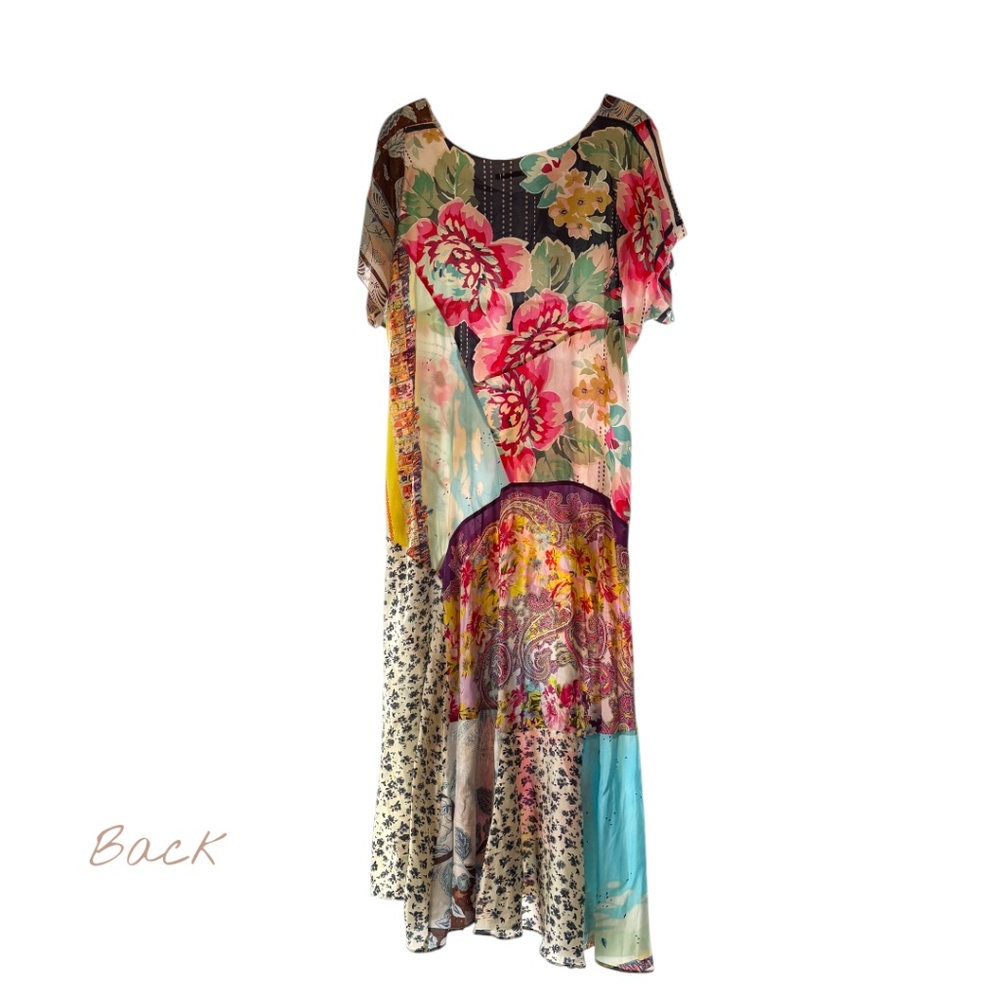 Johnny Was Patchwork Silk Maxi Dress – Size 1X - Unworn - Picture 2 of 5